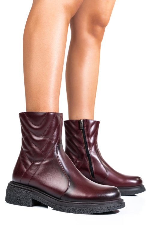 Bordó természetes bőr bakancs 4s7h24