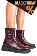 Bordó természetes bőr bakancs 4s7h24