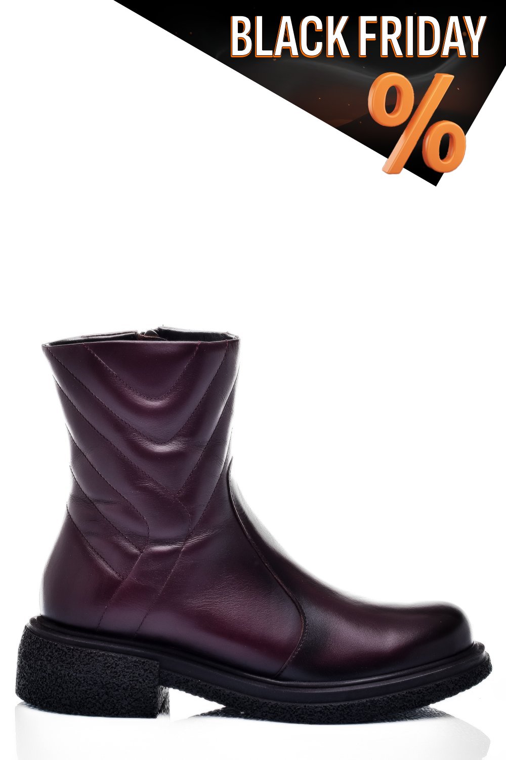 Bordó természetes bőr bakancs 4s7h24