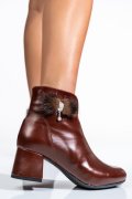 Barna természetes bőr bokacsizma 7s7h25