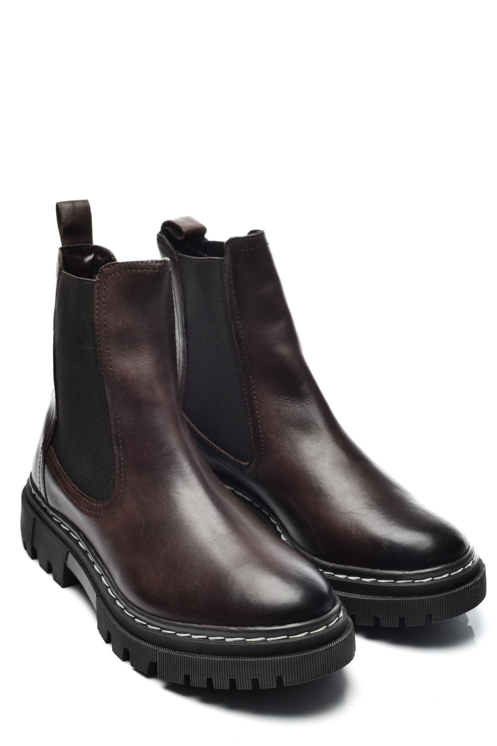 Barna természetes bőr bakancs vs7hb06-3204