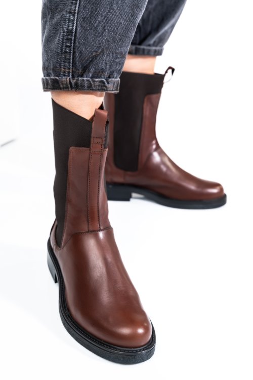 Barna természetes bőr bakancs 7s7h628