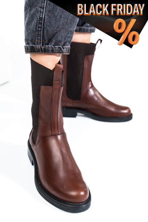 Barna természetes bőr bakancs 7s7h628