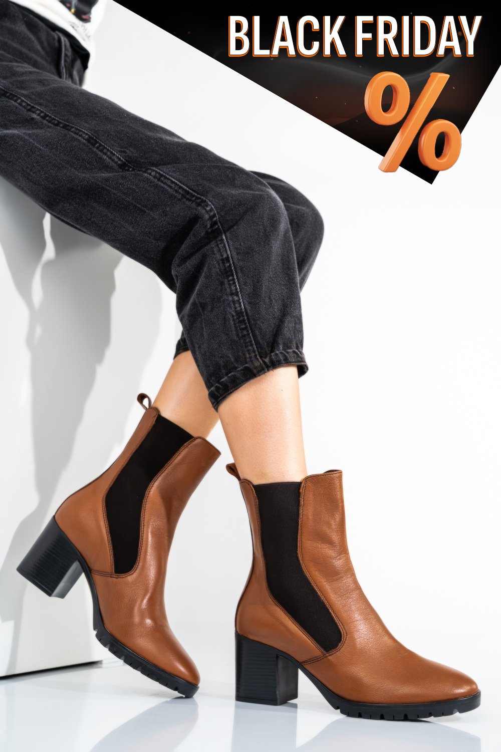 Barna természetes bőr bakancs 2s7h167