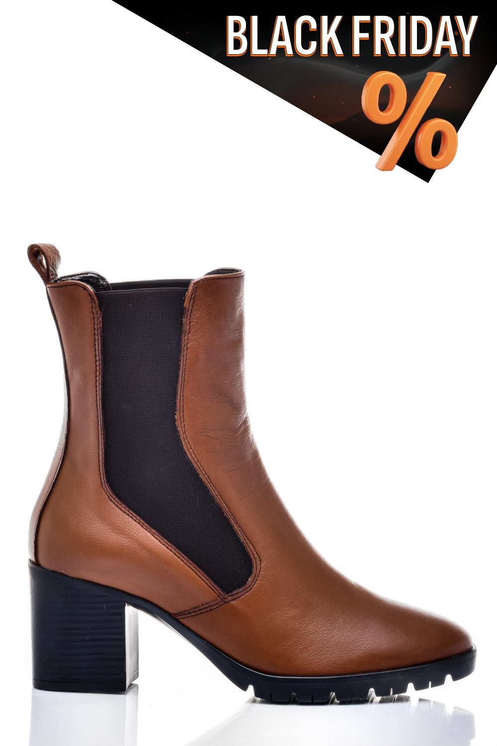 Barna természetes bőr bakancs 2s7h167