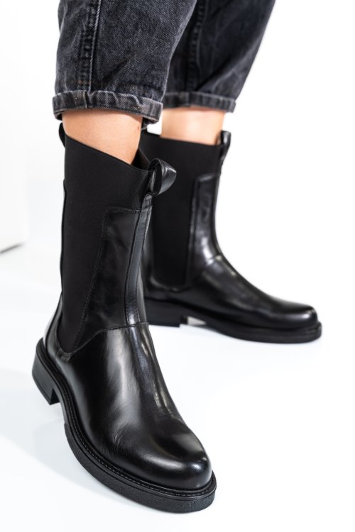 Fekete természetes bőr bakancs 7s7h628