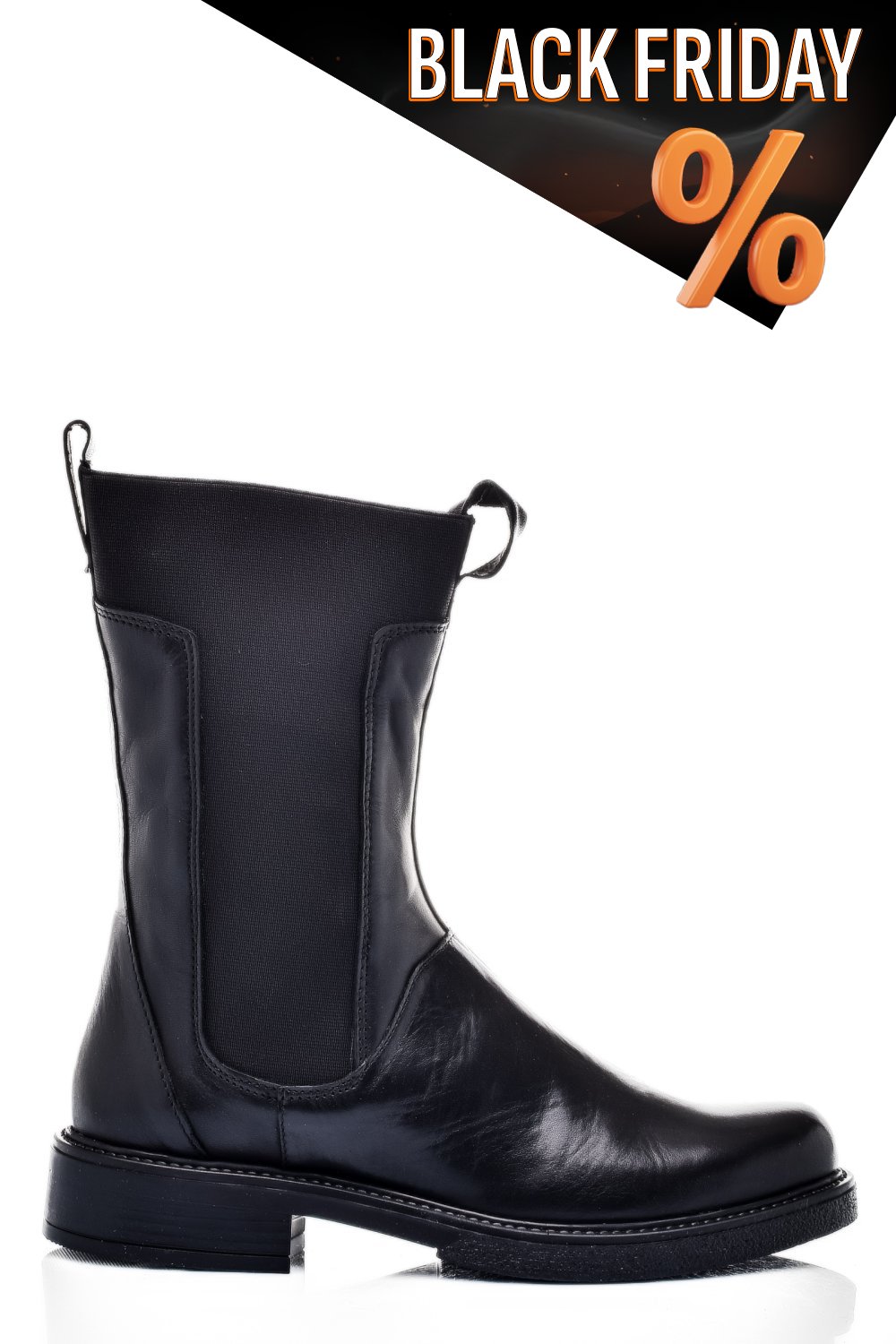 Fekete természetes bőr bakancs 7s7h628