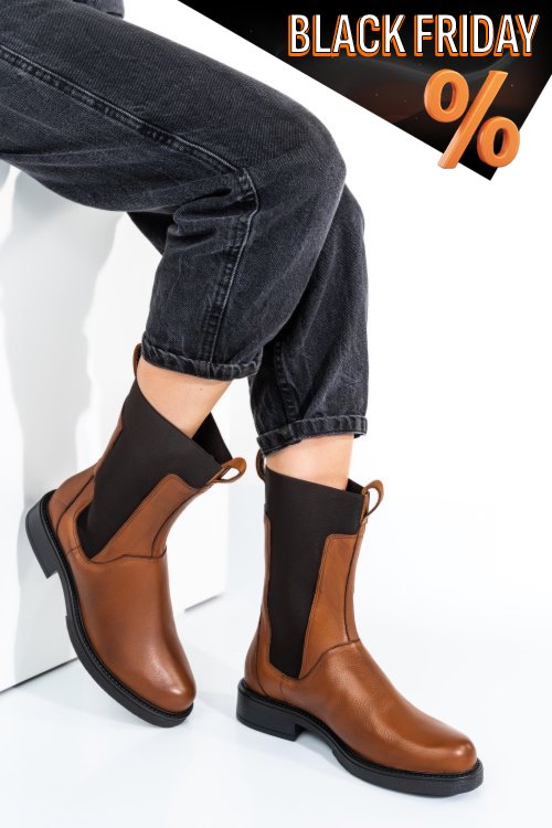 Barna természetes bőr bakancs 7s7h628