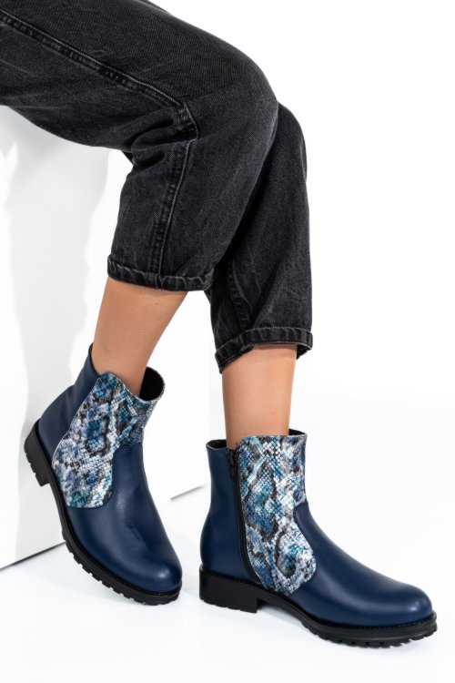 Kék természetes bőr bakancs 0s7h2lib