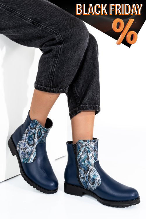 Kék természetes bőr bakancs 0s7h2lib