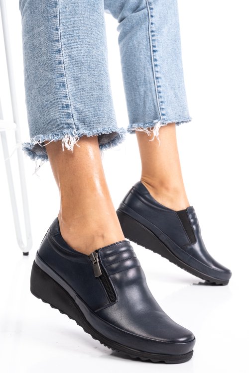 Tengerészkék természetes bőr alkalmi cipők 2s7h424