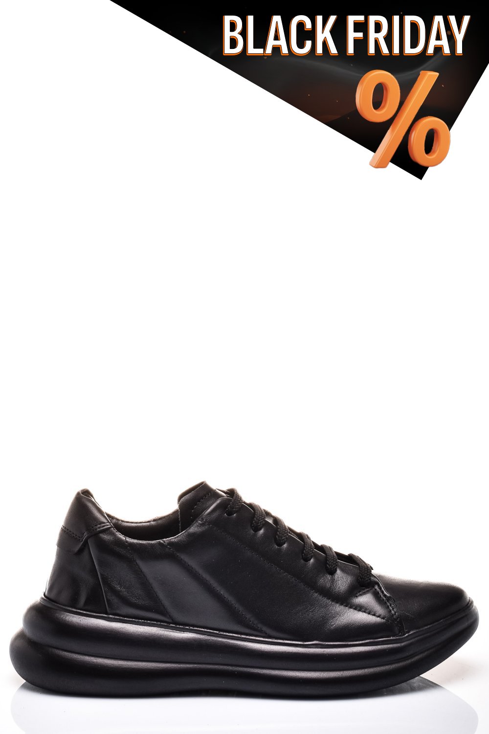 Fekete természetes bőr sport cipők 4s7h37