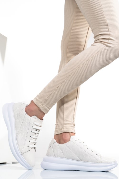 Fehér természetes bőr sport cipők 4s7h37