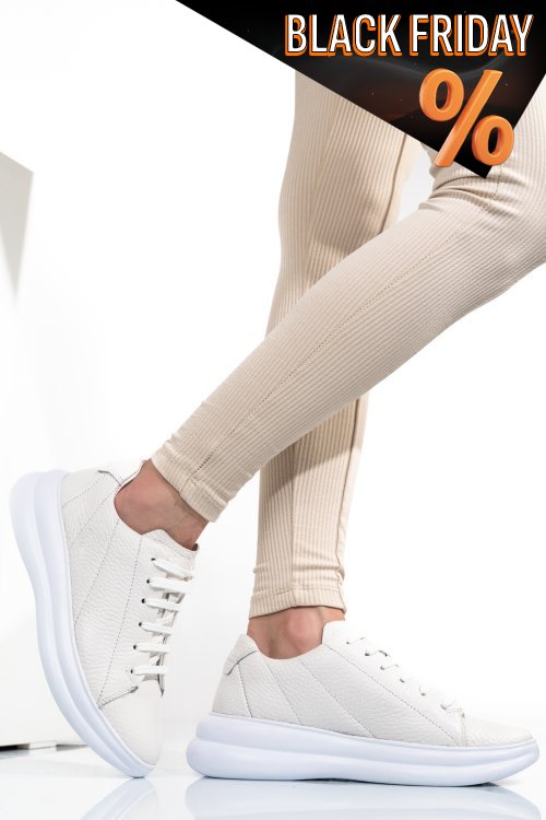 Fehér természetes bőr sport cipők 4s7h37