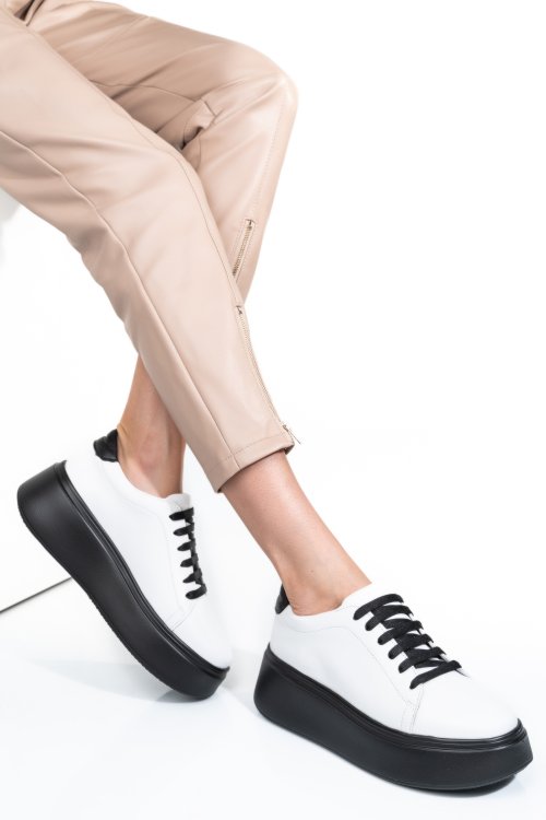 Fehér természetes bőr sport cipők 2s7h41-610np