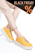 Sárga természetes bőr sport cipők 2s7h41-610np