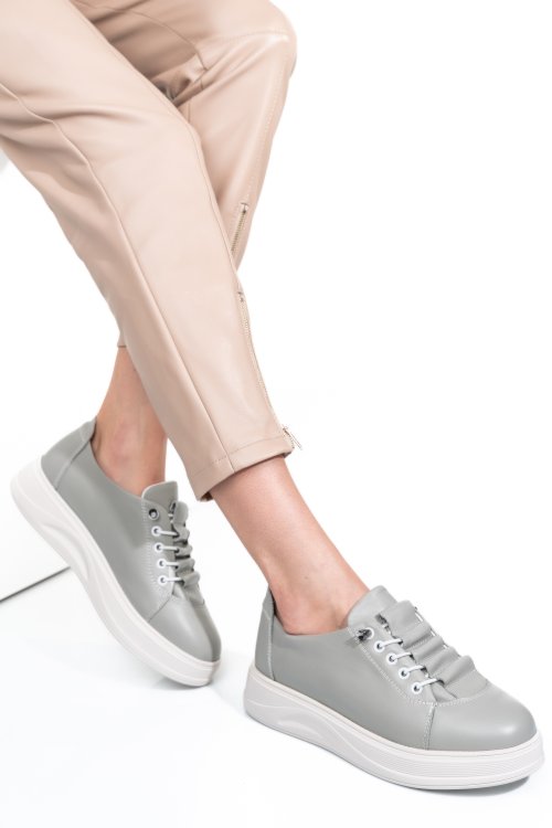 Szürke természetes bőr sport cipők 2s7h31683np