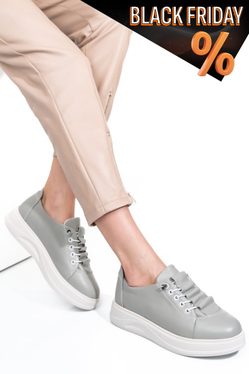 Szürke természetes bőr sport cipők 2s7h31683np