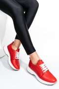 Piros természetes bőr sport cipők 2s7h41-613np