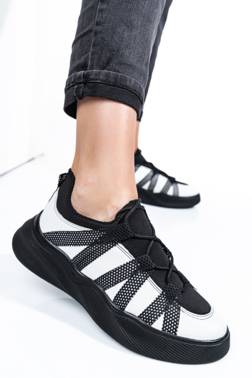 Fehér természetes bőr sport cipők 2s7h32