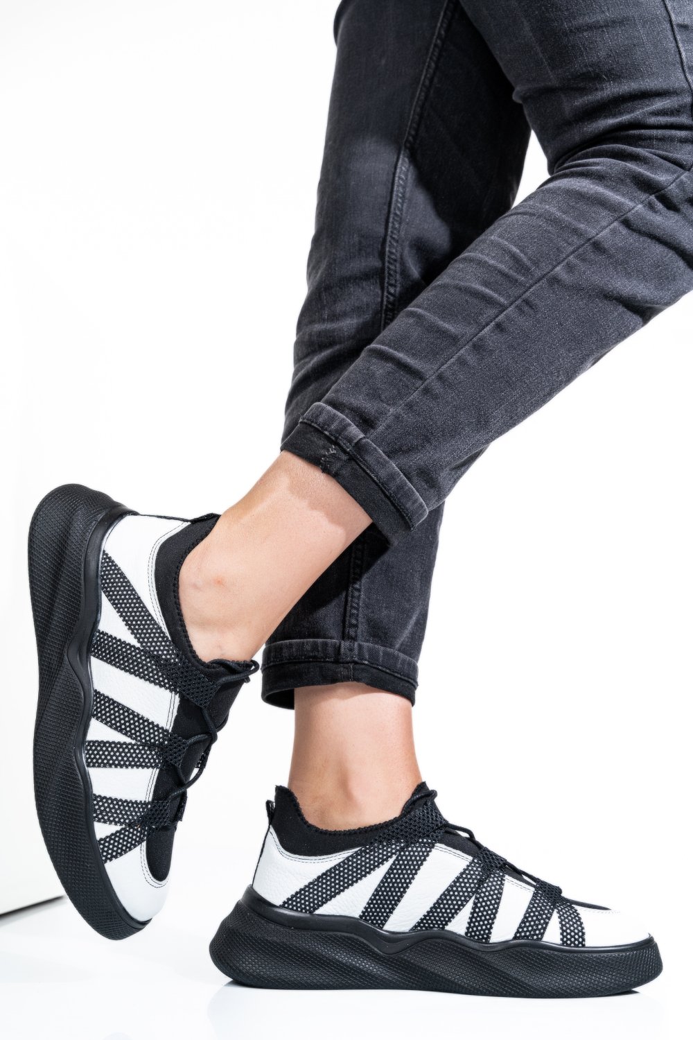 Fehér természetes bőr sport cipők 2s7h32