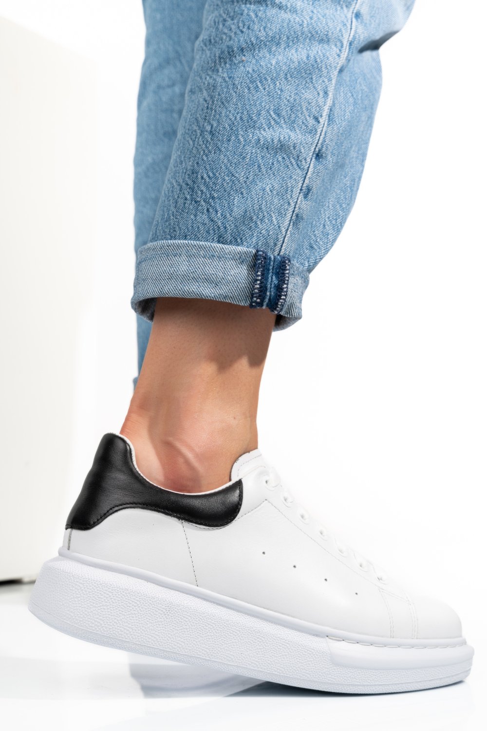 Fehér természetes bőr sport cipők 4s7h42