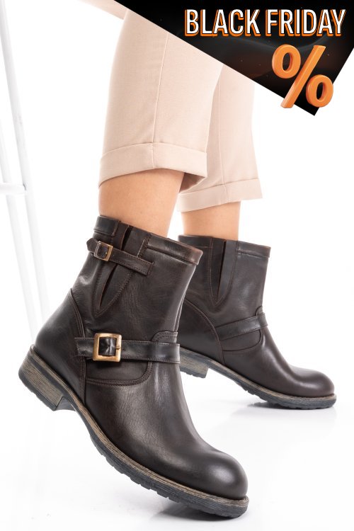 Barna természetes bőr bakancs es7hnza