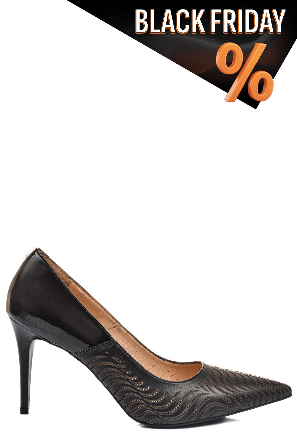 Fekete természetes bőr magassarkú cipők 2s7h142