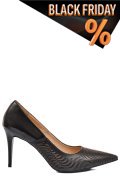 Fekete természetes bőr magassarkú cipők 2s7h142