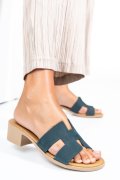 Kék természetes bőr papucs hs7h-tacco