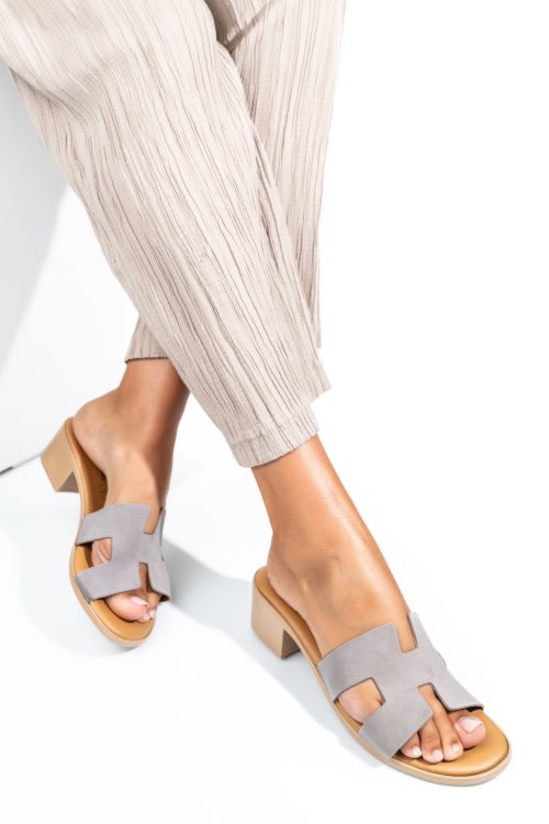 Szürke fordított bőr papucs hs7h-tacco