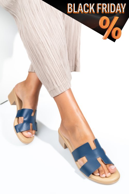 Kék természetes bőr papucs hs7h-tacco