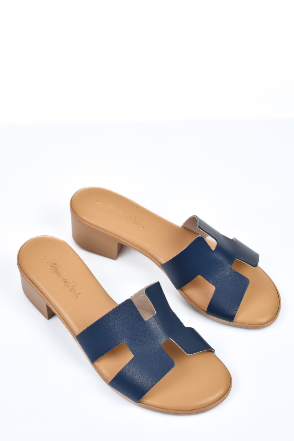 Kék természetes bőr papucs hs7h-tacco