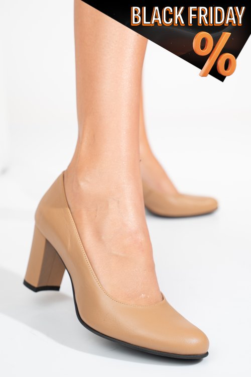 Barna természetes bőr magassarkú cipők 1s7h700