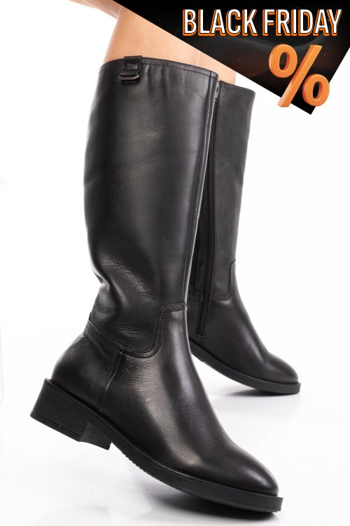 Fekete természetes bőr csizma 7s7h717