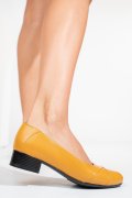 Sárga természetes bőr magassarkú cipők 1s7h250