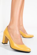 Sárga természetes bőr magassarkú cipők 1s7h721lib