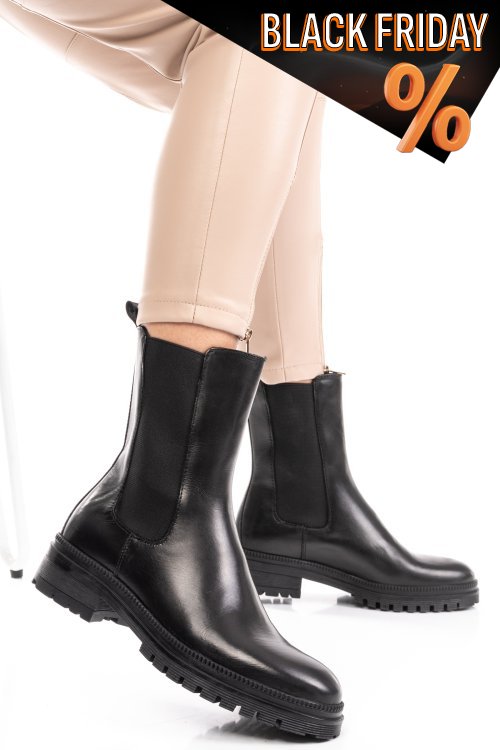 Fekete természetes bőr bakancs ws7hh54h04