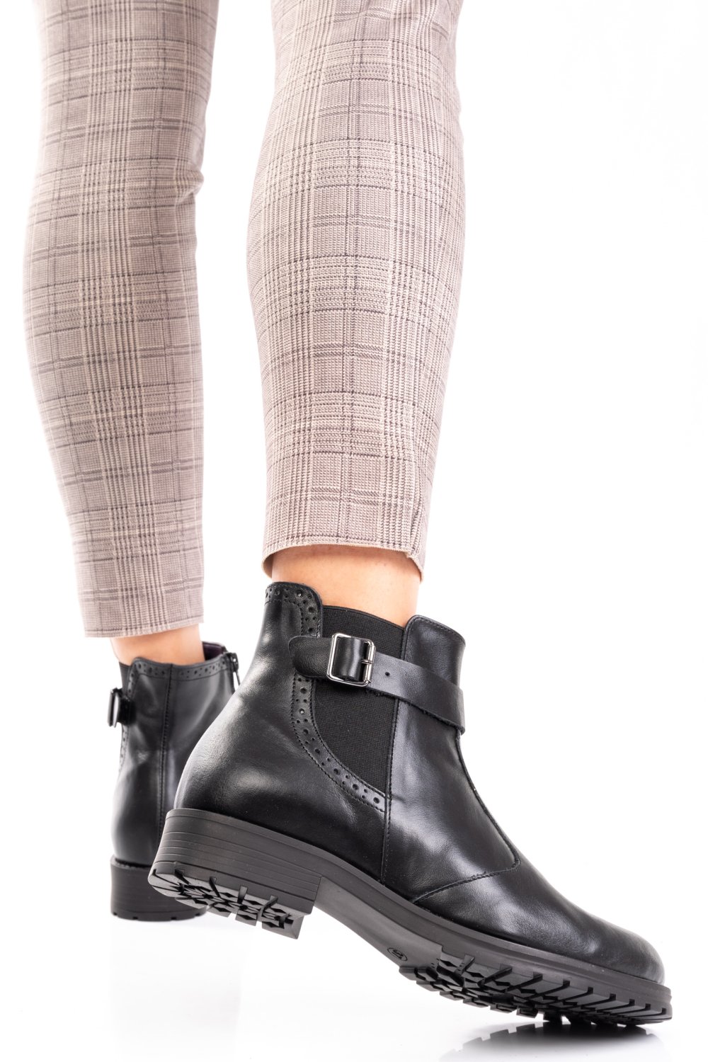 Fekete természetes bőr bakancs 0s7h82-imb