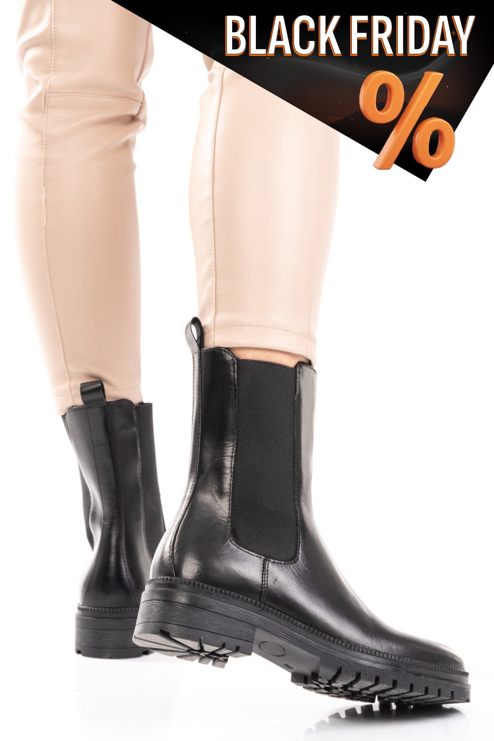 Fekete természetes bőr bakancs ws7hh54h04