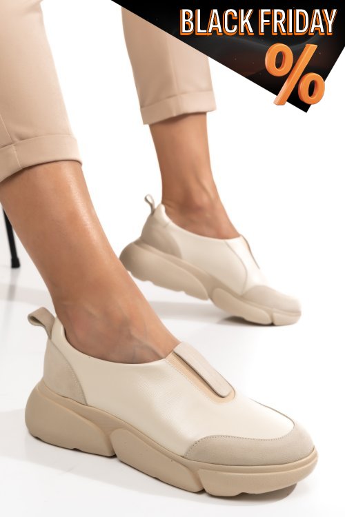 Bézs természetes bőr sport cipők 2s7h002