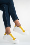 Sárga természetes bőr sport cipők 3s7h005