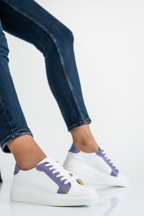 Mályva természetes bőr sport cipők 3s7h005