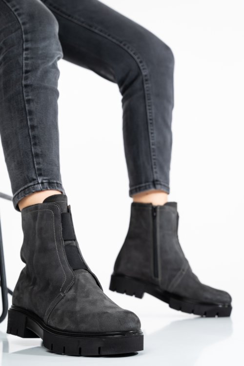 Szürke természetes bőr bakancs 1s7h70