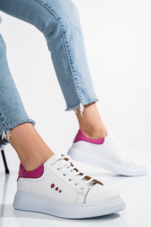 Rózsaszín természetes bőr sport cipők bs7hgo-109