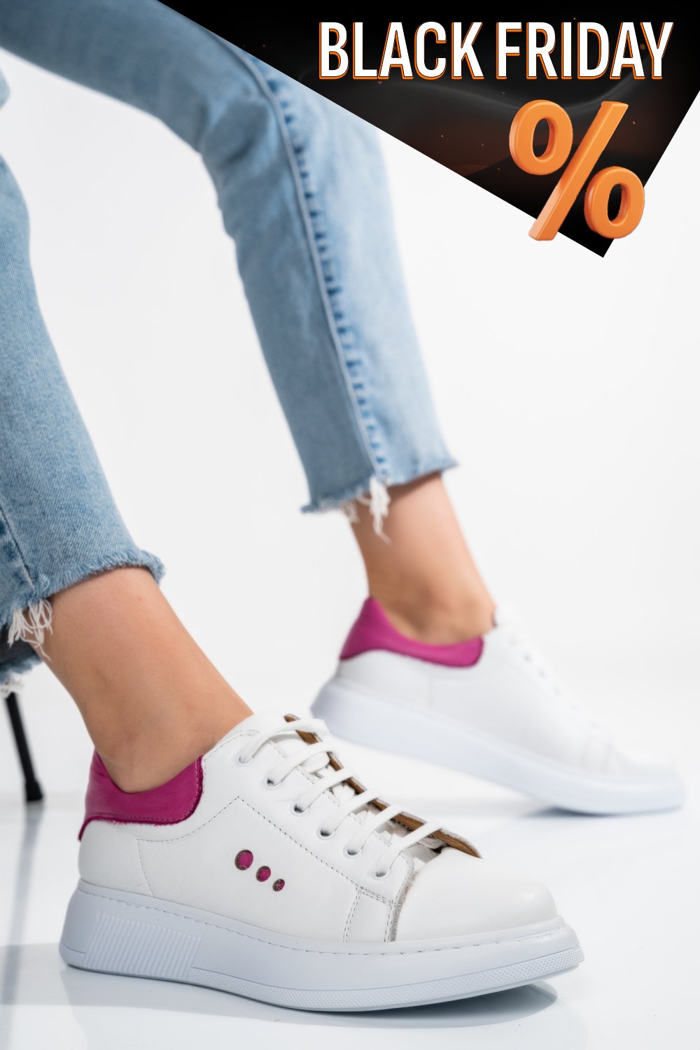 Rózsaszín természetes bőr sport cipők bs7hgo-109