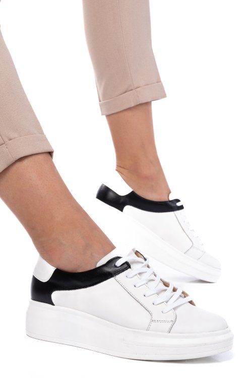 Fehér természetes bőr sport cipők 3s7h000