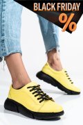 Sárga természetes bőr sport cipők 3s7h011b