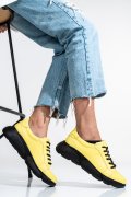 Sárga természetes bőr sport cipők 3s7h011b