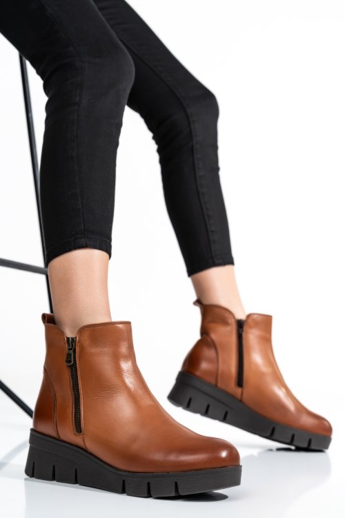 Barna természetes bőr bakancs 2s7h32-023np